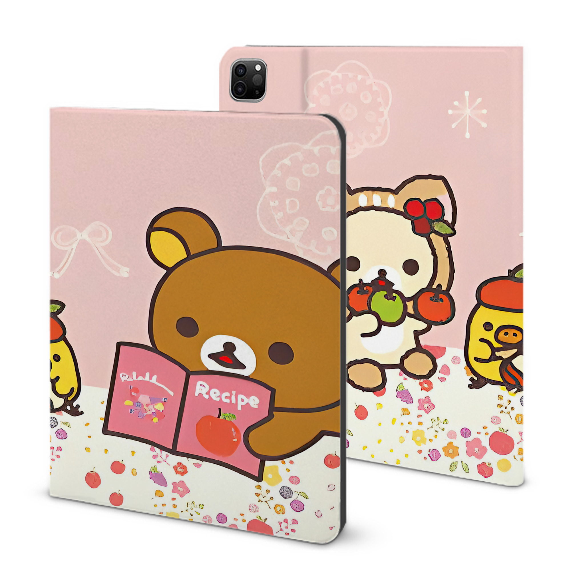 （画像用） リラックマ リラックマ キイロイトリ Rilakkuma Korilakkuma Kiiroitori IPad ケース ブック型 PUレザー TPU 耐衝撃 軽量 薄型 ペン収納なし 全面保護 IPad 各モデル対応